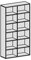 Geramöbel Regal mit Mittelseite, 10 Dekor-Einlegeböden, 1200x425x2304, Nussbaum