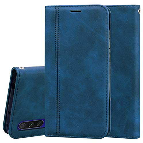 Compatibile con XIAOMI MI 9 LITE (6.39) M1904F3BG (MI CC9) / MI A3 LITE Custodia COVER case STAND FLIP LIBRO GEL silicone tpu magnete interno protezione PORTAFOGLIO eco pelle porta carte Blu