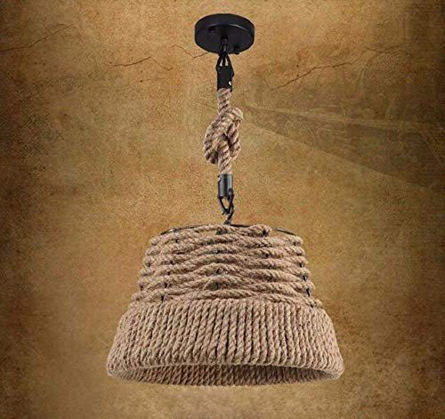 GZZ Deng Accueil Luminaire Extérieur Luminaire Suspendu Lustre Plafonnier Ombre Chapeau De Paille 38X23Cm