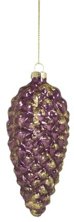 Mea-Living Weihnachtskugel ZAPFEN hängend, Berry/Gold, Weihnachtsdeko, Baumhänger, Baumschmuck, Geschenkidee zu Weihnachten