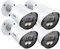SANNCE 1080P Full Colourful Night vision CCTV Camera, 2.0MP HD-TVI Wide Angle Bullet Security Camera with 2 Warm Lights Built-in, Indoor and Outdoor Use, 100ft Clear Full Color Night Vision 4 Pack)