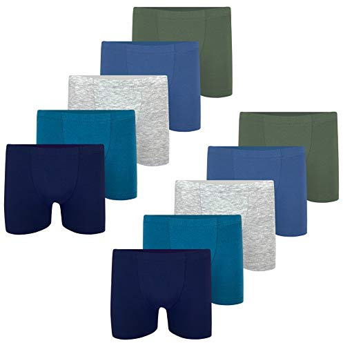 LOREZA ® 10 Jungen Boxershorts aus Baumwolle (152-158 (12-13 Jahre), 10er Set)