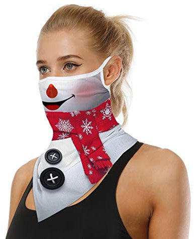 Lulupi Mundschutz Multifunktionstuch Weihnachten Druck Maske Tücher Weihnachtsmotiv Gesichtstuch Dreieckstuch Motorrad Mund und Nasenschutz Halstuch Bandana Schlauchschal für Damen Herren