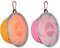 SLSON 2 Stück Hundenäpfe Faltbare Reiseschale, auslaufsichere Hundenapf mit Deckel und Haken Tragbare Silikon Trinkschale für Katzen,Hunde Wanderungen and Camping (1000ML, Orange und Pink)