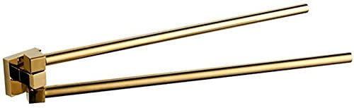Porta Asciugamani Da Parete Porta Asciugamani Da Bagno Con 2 Bracci Girevoli, 38 Cm In Ottone Massiccio, Dorato