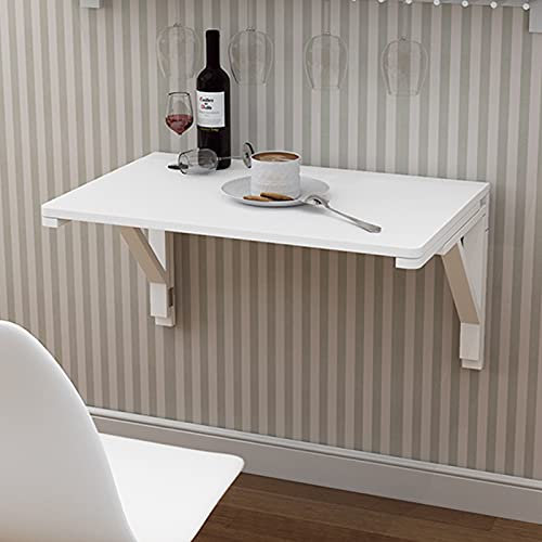 WYFZT Wandtisch Klappbar Küche Balkon Wohnzimmer Wandklapptisch Klapptisch Wand Tisch Esstisch Bartisch Küchentisch, weißes Holz | Corner Computer Schreibtisch Arbeitstabelle für Home Office