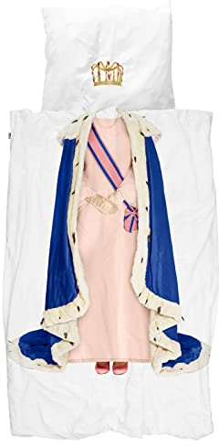 Snurk Bettwäsche Queen Majestät Krone Mantel Kleid Handschuhe Perkal, Größe:135 cm x 200 cm
