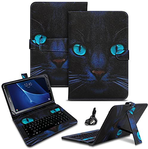 NAUC Tastatur Hülle kompatibel für Samsung Galaxy Tab A6 10.1 2016 Tasche QWERTZ Bluetooth Schutzhülle Keyboard kabellos deutsche Tastatur QWERTZ Layout Case 10.1 Cover, Farben:Motiv 1