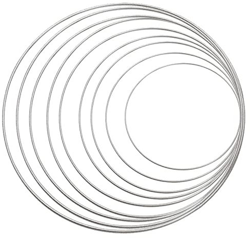 PAINT IT EASY NEU Metall-Ring, Silber beschichtet, 5 Stück, 50 cm