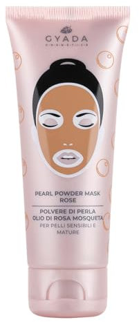 GYADA COSMETICS, Maschera Viso Pearl Powder Mask Rose, Indicata per Pelli Sensibili e Mature, Antietà e Cicatrizzante, per Pelle Morbida e Idratata, con Polvere di Perla e Olio di Macadamia, 75 ml