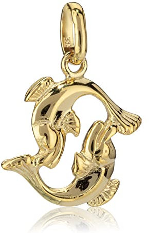 NKlaus Kettenanhänger kleines Sternzeichen Fisch 333 Gelb Gold 8 Karat 11x13mm Zodiak Horoskop 1264