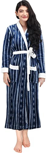 NY Threads Damen-Bademantel, Fleece, Schalkragen, lang, Plüsch, Bademantel, Vintage Affair, Medium