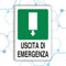 Nitek cartello uscita di emergenza in pvc 30cm x 20cm– Cartello autoadesivo| Sign, Schild | Segnaletica antinfortunistica Impermeabili Lavabili, scuola, ristornate, cinema, teatro