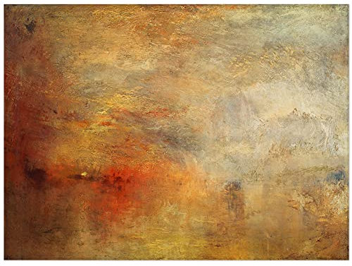 JUNIWORDS Poster, Joseph Mallord William Turner, Sonnenuntergang über einem See, 66 x 90 cm (3000586)