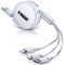CAFELE 3 in 1 Retractable Charging Cable [20-120CM],5V/3A Safe Fast Retractable Multi USB Cable,Universal Charging Cable Multiple With Type C/MicroUSB/Phone for 14 13 Galaxy Huawel X1a0mi