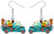 LONYOO Acryl Halloween Auto Lastwagen Ohrringe Baumeln Tropfen Schmuck Halloween Ohrringe für Frauen Mädchen Geschenke (Blau B)