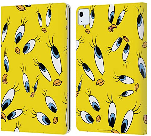 Head Case Designs Licenciado Oficialmente Looney Tunes Tweety Patrones Carcasa de Cuero Tipo Libro Compatible con Apple iPad Air 2020/2022