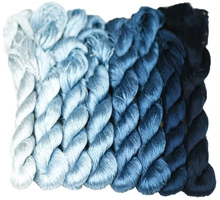 MINGGUXIUYI Filo Di Seta 100%, Tinto A Mano, Colori Sfumati, 110 M Per Colore, Per Ricamo A Mano (73)
