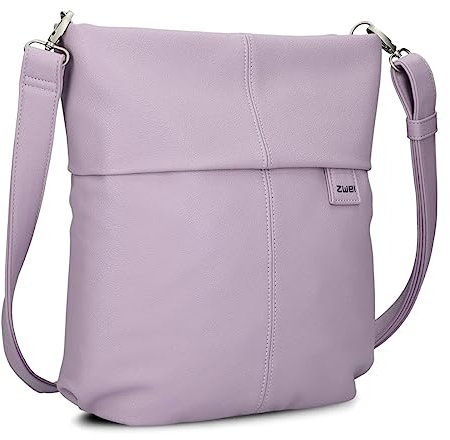 Zwei Damen Handtasche Mademoiselle.M M12 Umhängetasche 7 Liter Crossbody Bag, Schultertasche in DIN-A4-Größe, Schlüsselring, Geheimfach, inkl. extra kurzen abnehmbaren Schultergurt (lilac)