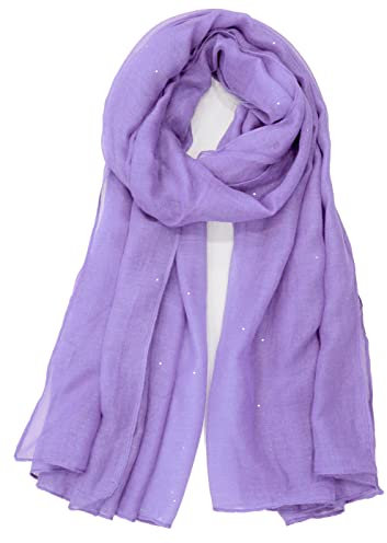 Van Der Rich ® - Pailletten Schal Weiches Halstuch - Damen (Hellviolett)