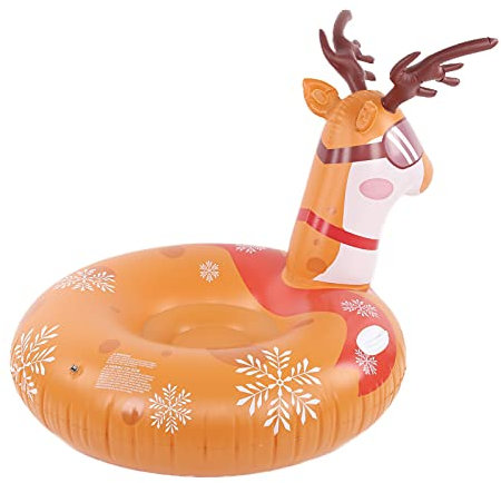 Ghzste Schneeschlauch für den Winter, Outdoor, Aufblasbarer Skikreis, PVC, Rund, Verschleißfest, Multifunktional, Weihnachtliches Thema, Schneeschlitten für Kinder und Erwachsene