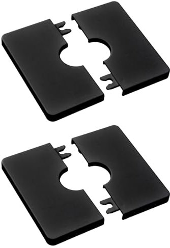 UFURMATE Pipe Wall Covers, 2Pcs ABS Plastics Square Escutcheon Plates Self-Adhesive Pipe Plate Covers Decorative Shower Pipe Covers for 22mm Diameter Pipe Tube Decoration (Black)