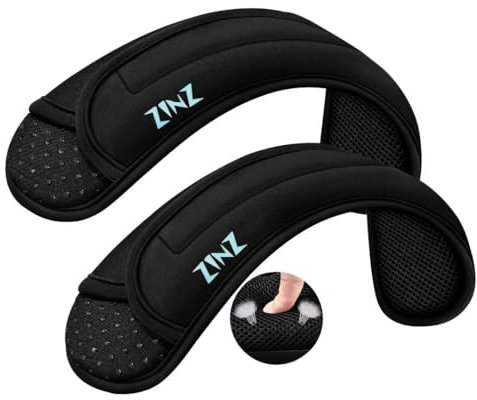 ZINZ 2-Pack Universal-Schulterpolster mit ultradickem Kissen für Taschen, Gepäck, Umhängetaschen, außerdem lang, rutschfest und atmungsaktiv,Schwarz