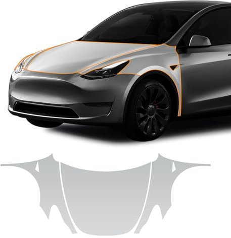 FDAIUN PPF Paint Protection Film for Tesla Model Y 2025 2024 2023 2022 2021 2020 TPU Protective Film Transparent Protective Film Bonnet + Mudguard Accessories Pack of 3