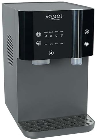 Aqmos Drinking Wasserspender Schwarz – Premium Komplettsystem mit still & sprudelnd, 5–95 °C heiß & kalt, integrierte Umkehrosmose, Sensorbedienung, für Küche & Büro