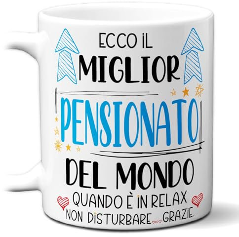 STAMPATEK Taza regalo jubilado del año, idea regalo hombre jubilación abuelo jubilado, cumpleaños hombre, taza mejor jubilado del mundo en relax – MUG178