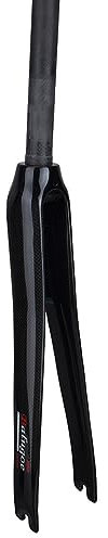 Fourche Rigide pour vélo de Route 700c T 700 en Carbone 1-1/8 avec Frein à Disque QR 9 x 100 mm, Tube Droit sans Filetage, Fourche Avant ultralégère (Couleur : Blanc-Rouge Brillant, Taille : 700c)