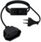 HuaLiSiJi Cable Alargador Europeo con Interruptor 2,5A 250V Cable Extension Europeo con Interruptor 2x0.75 mm², para Electrodomésticos, Televisores, Computadoras, Lámparas (Negro, 1.5m)
