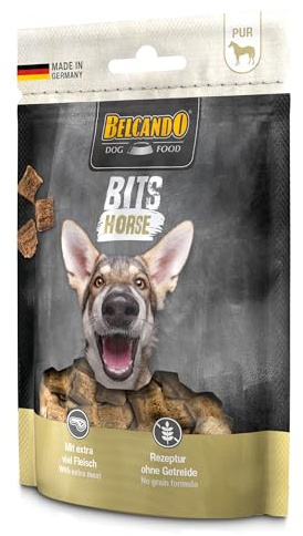 Belcando Bits Horse | 90 g | Snack für Hunde | Mit extra viel Fleisch | Nur eine tierische Proteinquelle | Ohne Getreide | Ohne Verwendung von Zucker