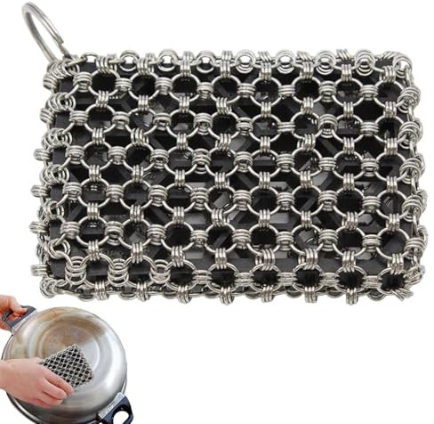 Nettoyeur de poêle en fonte, nettoyeur de chaîne en fonte, nettoyeur de chaîne multifonction pour la cuisine - Outil de nettoyage en fonte, grattoir en métal pour poêle à barbecue