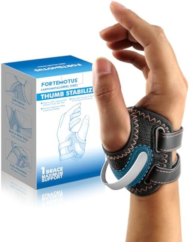 FORTEMOTUS CMC Thumb Brace Splint, CMC Joint Support for Thumb CMC Joint Pain, Instability, Tendonitis, Lightweight & Adjustable Thumb Support Brace for Men and Women Large-Right