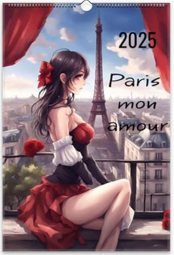 2025 Paris Mon Amour Wandkalender Japanischer Anime-Kunststil