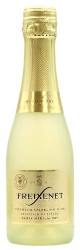 Freixenet Carta Medium Dry (24 x 0,2 l) – Sparkling Wine aus Spanien mit Pfirsich- und Honignoten, aus Macabeo und Chardonnay, trocken-fruchtig – Für unterwegs, als Aperitif oder Mini-Geschenk