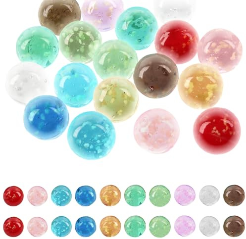 svpfuo 20 Stück 14mm Leuchtende Glasmurmeln für Murmelspiele | Leuchtmurmeln, Murmeln Glas Farbig, Glasmurmeln Mehrere Farben, für Basteldekoration