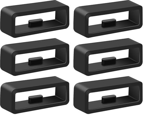 Mugust 6 Stück Uhrenarmband Schlaufe, 20mm Silikon Verschlussring für Garmin Vivoactive 5/3 Armband, Garmin Venu Sq/Venu Sq 2/Sq 2 Music/Venu 2 Plus, Forerunner 55/165/245, Armbänder Keeper