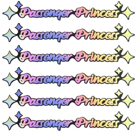 EUYKQNOI 6 Stück Passenger princess auto sticker Passagier Princess Auto Parts Passenger princess sticker Netter wasserdichte Fahrzeugspiegelaufkleber, Fenster Rückspiegel Frauenauto