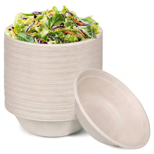 Kokoie 50 Stück Einweg Suppenschalen, 620ml Einweg Suppenschalen