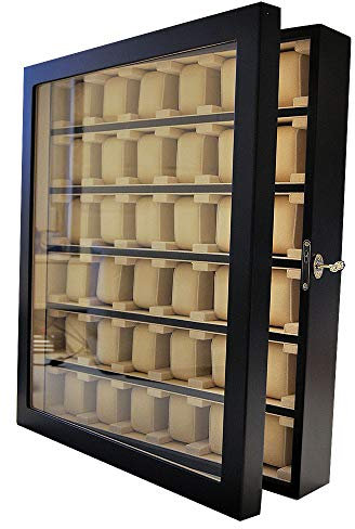 Meyer & Söhne Orig Uhrenvitrine Tischvitrine für 36 Uhren schwarz
