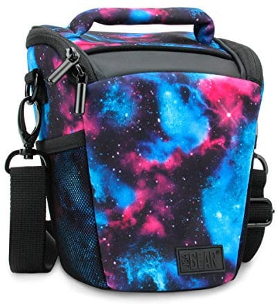 USA Gear Kameratasche für Spiegelreflexkameras - Colttasche mit Verstellbarem Schulterriemen, Abnehmbarem Regenschutz und Wetterfesten Unterseite für Optimalen Schutz Ihrer SLR, DSLR - Galaxis