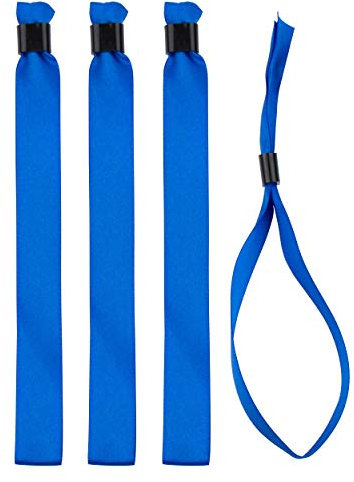 iboo - 20 Bracelets d'Identification Bleu en tissu pour événements – Fermeture en plastique pour plus de sécurité – Bracelets en satin de qualité agréable identification VIP, soirée