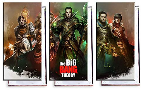 Unified Distribution Big Bang Theory RPG - Dreiteiler (120x80 cm) - Bilder & Kunstdrucke fertig auf Leinwand aufgespannt und in erstklassiger Druckqualität