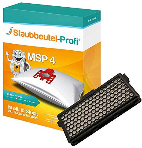 Staubsauger-Beutel-Set-MSP4 kompatiebel mit Swirl M-40 geeignet für Miele Complete C3 Cat & Dog PowerLine (10 Beutel + 1 Filter)