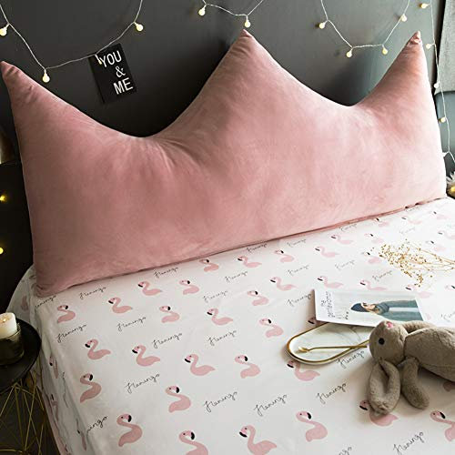 KKLTDI Tatami Bücherkissen Bett, Große Krone Bett Rückenkissen Keilkissen Sitzkissen Abnehmbarem Rückenstütze Lesekissen Für Entspannende-rosa 120x80cm(47x31inch)