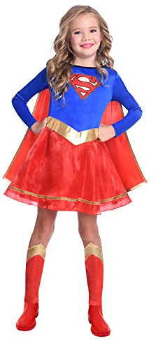 amscan 9906074 - Kids Official Warner Bros. DC Comics Supergirl Classic Fancy Dress Costume Age: 4-6 Yrs