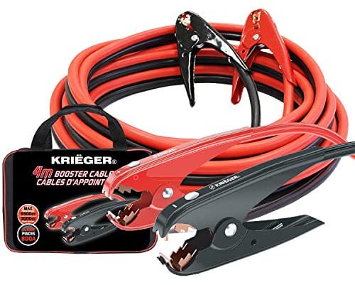 K KRIËGER Krieger Cavi di Avviamento per Auto 4 Metri 35mm² 800 Amp, Cavi Batteria Perfetti per Motori a Benzina Fino a 5500cc e Diesel Fino a 3000cc - Include Borsa per Il Trasporto