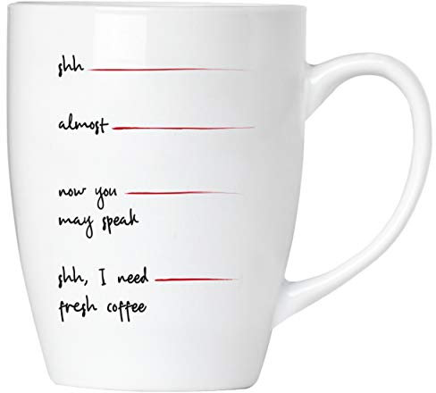 BRUBAKER - Shh, I need Fresh Coffee - Tazza da caffè in ceramica - 300 ml - Tazza da caffè